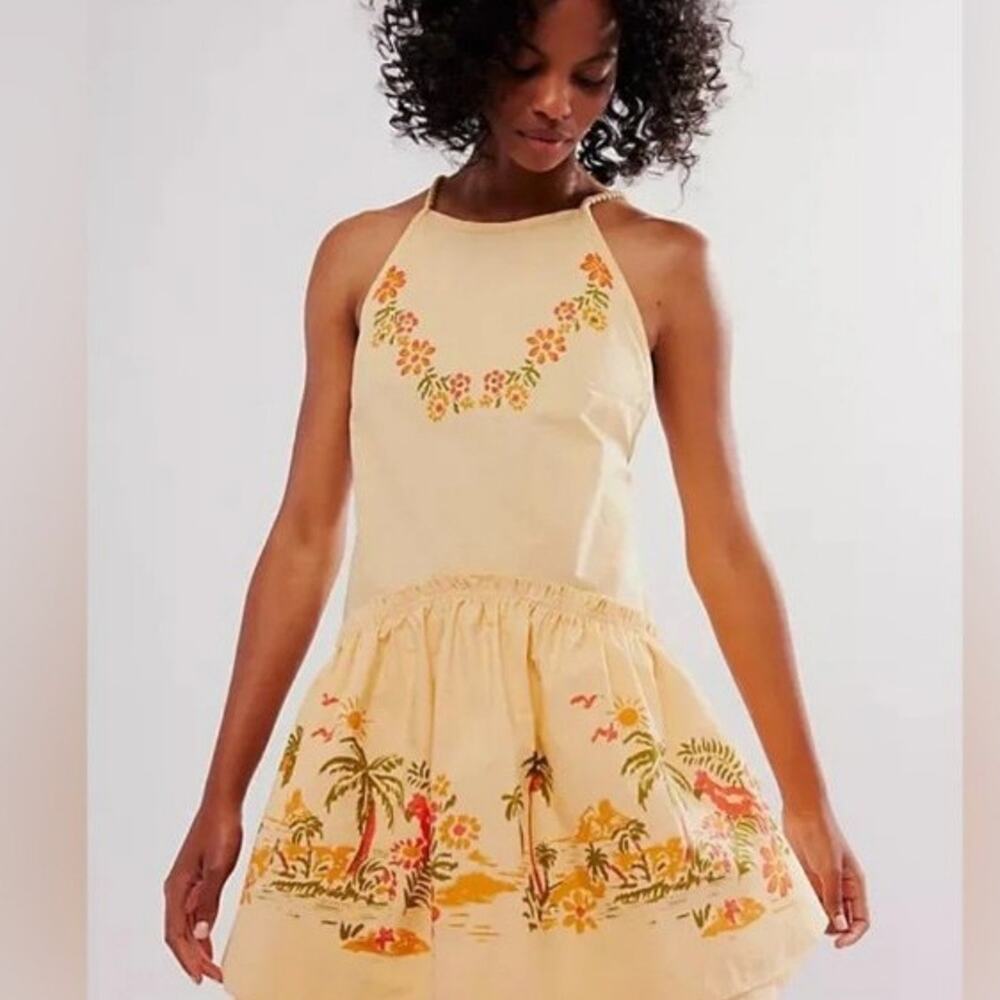 Free People Deserted Island Mini Dress sz med nwts